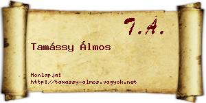 Tamássy Álmos névjegykártya